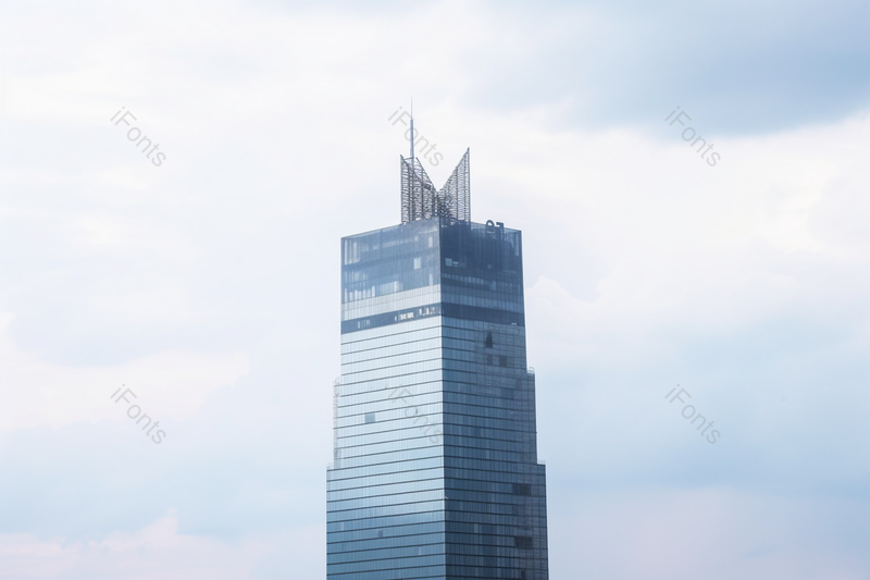 实拍蓝天下写字楼顶端摄影背景,高清,摄影图,摄影图片,图片大全,摄影图免费下载